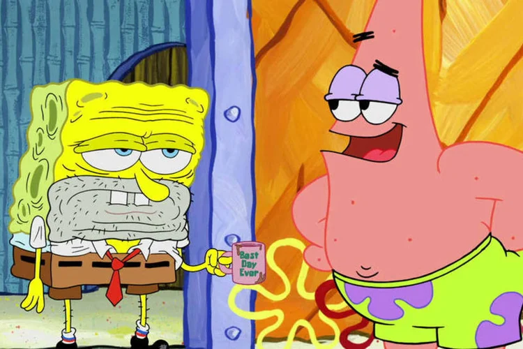 Bob Esponja e Patrick Estrela em cena do episódio que vai ao ar no próximo dia 11 (Divulgação/Nickelodeon)
