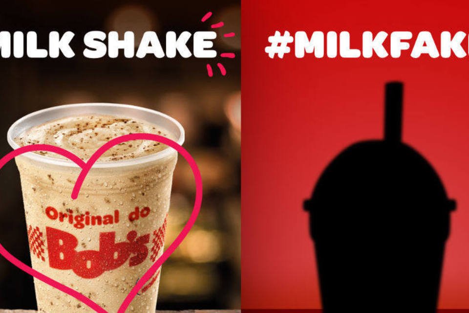 Bob's no Facebook: provocação ao McDonald's sobre o milk shake de Ovomaltine (Reprodução)