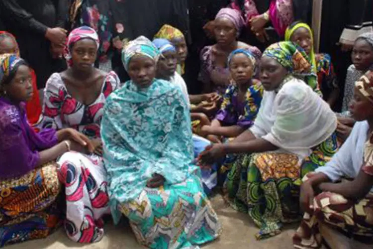 Estudantes da escola de Chibok que escaparam do grupo Boko Haram em 5 de maio de 2014
 (AFP)