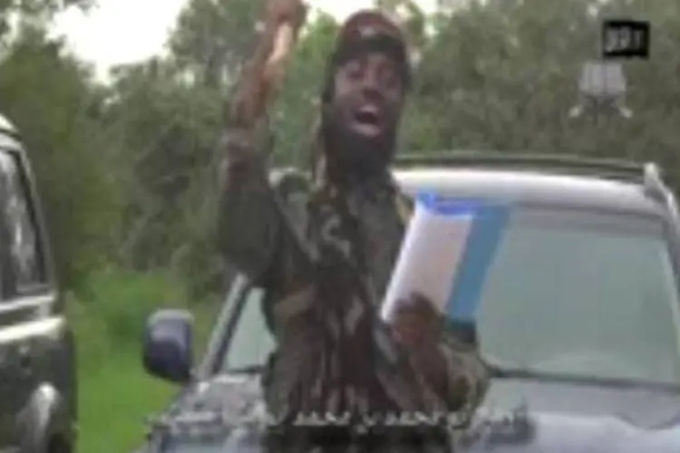 Imagem de vídeo divulgado pelo Boko Haram mostra o líder do grupo islamita, Abubakar Shekau (AFP)