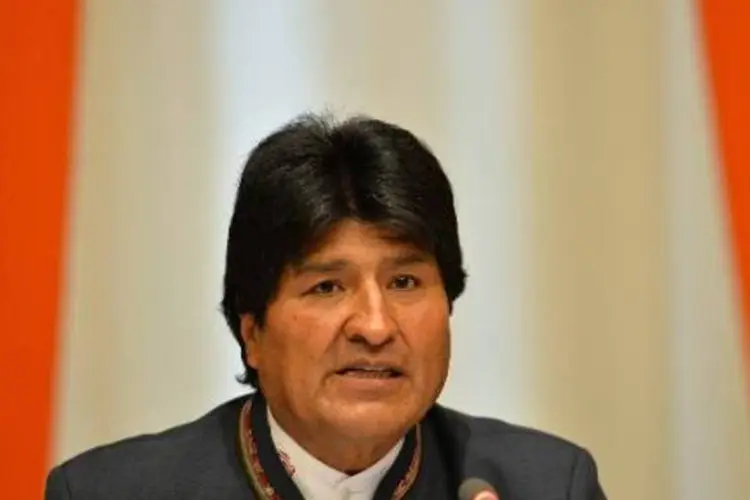 O presidente da Bolívia, Evo Morales: a Bolívia demandou o Chile em Haia com o objetivo de recuperar o litoral marítimo com soberania (Stan Honda/AFP)