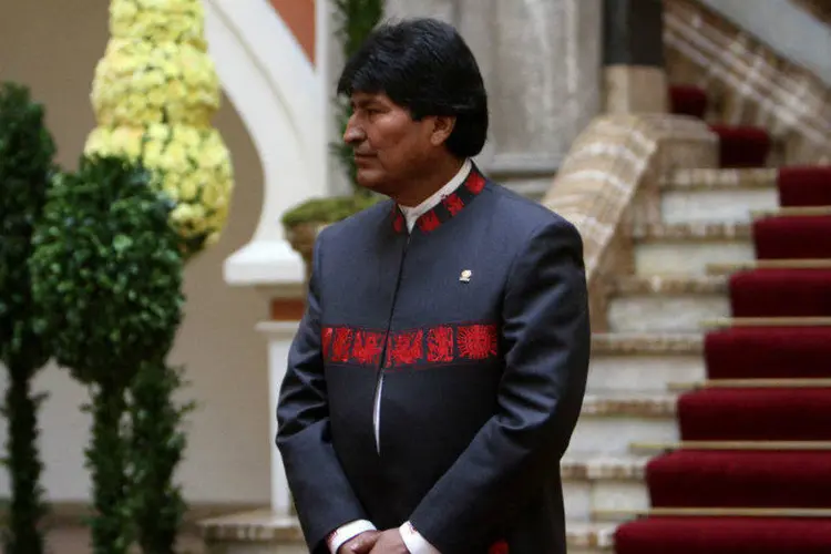 O presidente da Bolívia, Evo Morales, durante cerimônia de posse do seu terceiro mandato (Manuel Claure/Reuters)