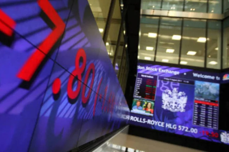 Bolsa de Londres: o índice geral da Bolsa de Valores de Londres, o FTSE-100, abriu nesta segunda-feira em baixa de 6,80 pontos (0,12%), aos 5.907,60 (Peter Macdiarmid/Getty Images)