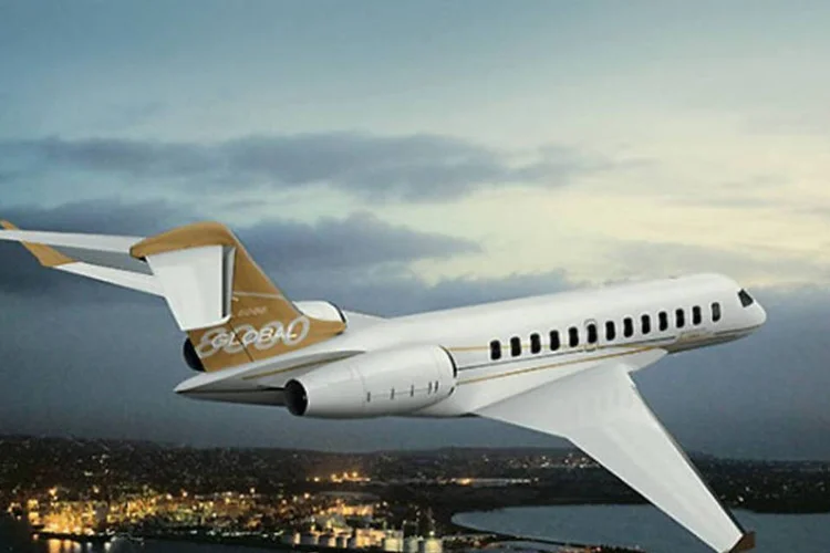 
	Jato executivo Bombardier Global 8000: modelo ser&aacute; vendido pela L&iacute;der
 (Divulgação)