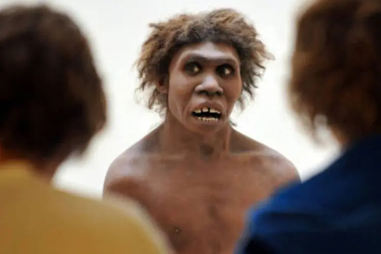 
	Boneco que representa Neanderthal em museu franc&ecirc;s: o estudo, publicado nesta quarta-feira na revista cient&iacute;fica brit&acirc;nica Nature, cont&eacute;m duas informa&ccedil;&otilde;es surpreendentes
 (Pierre Andrieu/ AFP)