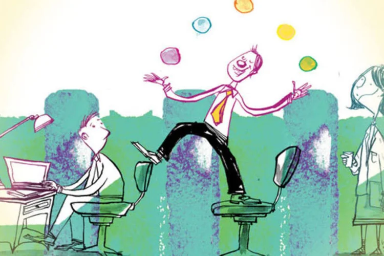 Ilustração - Bons modos no trabalho (Weberson Santiago/EXAME.com)