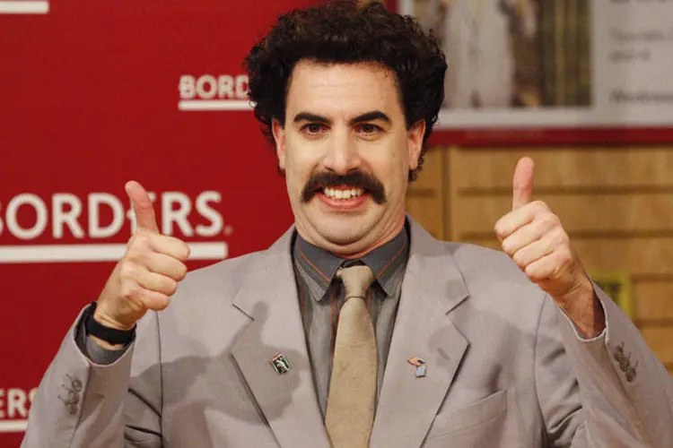 Borat: ele conseguiria se comunicar melhor pela internet do que o Zé Carioca (Vince Bucci/Getty Images)