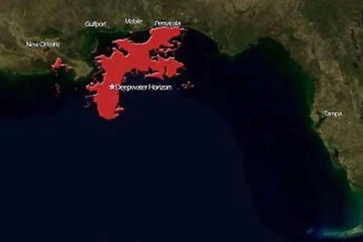 Extensão da Mancha no Golfo do México: pior acidente ambiental dos EUA (.)