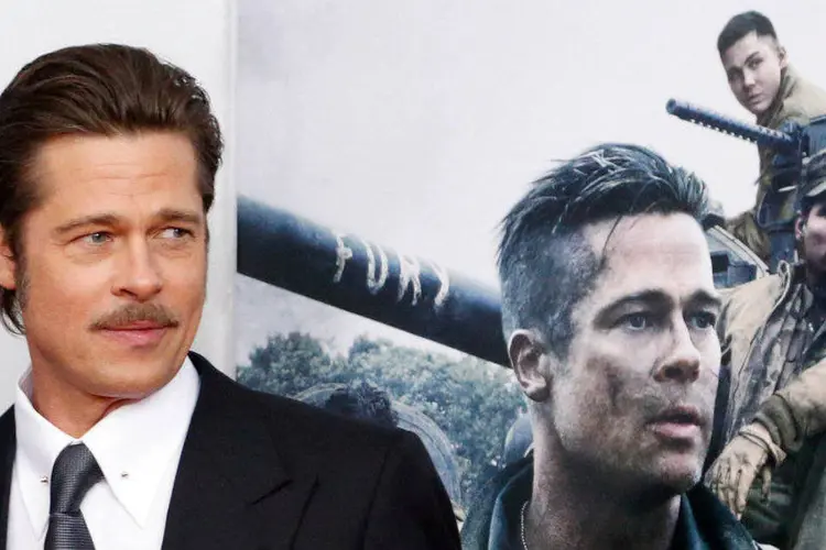 Brad Pitt durante premiere do filme Corações de Ferro, com estreia prevista para fevereiro no Brasil (Jonathan Ernst/Reuters)