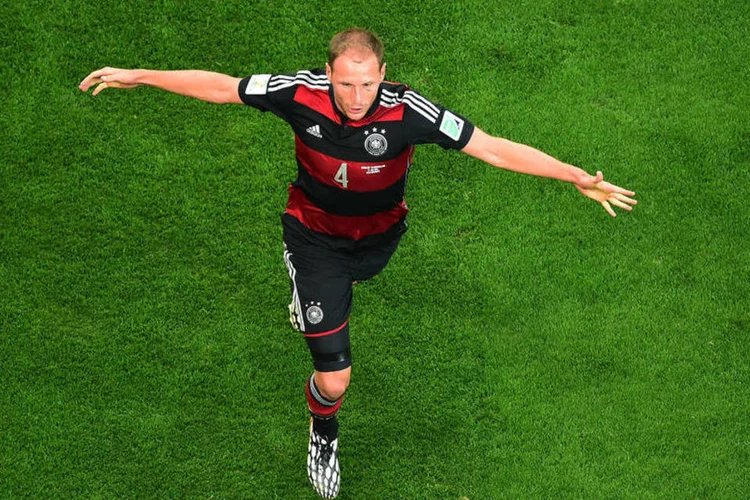 
	Benedikt Hoewedes comemora gol da Alemanha contra o Brasil: folga para a sele&ccedil;&atilde;o nesta quarta-feira
 (Francois Xavier Marit/Getty Images)
