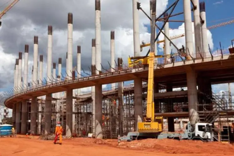 Obras no estádio em Brasília (Monitoramento/Ministério do Esporte)