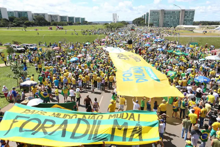 
	Protesto em Bras&iacute;lia: a expectativa dos movimentos era dobrar o n&uacute;mero de cidades com protestos
 (Fotos Públicas/Lula Marques)