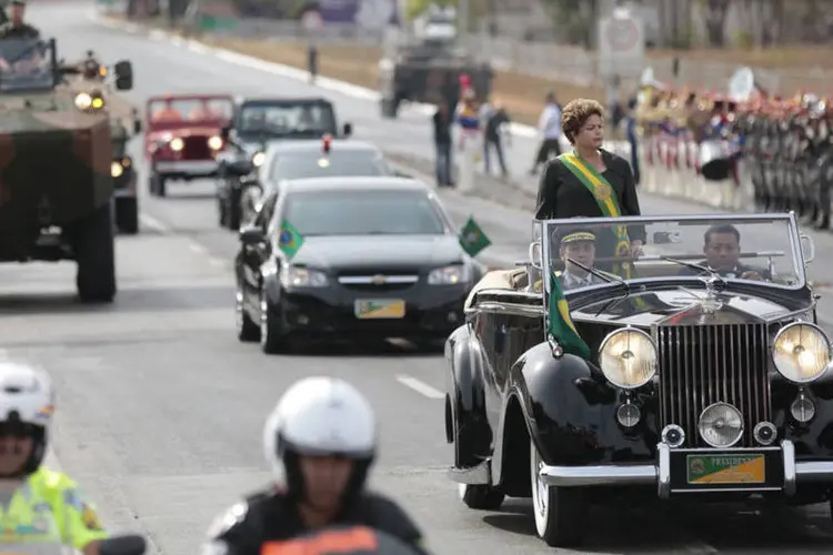 A presidente Dilma Rousseff durante o desfile do Dia da Independência, em Brasília (.)