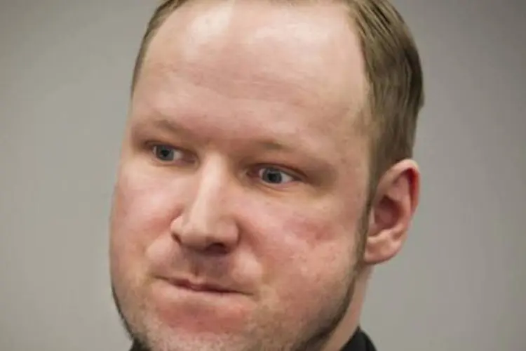 O autor do massacre de 77 pessoas na Noruega: apesar de ter reconhecido os incidentes, Breivik declarou-se inocente e pediu sua absolvição (©AFP / Heiko Junge)