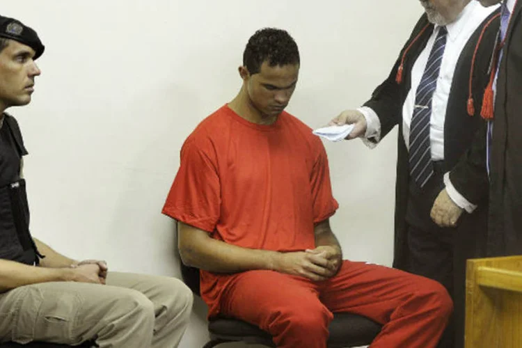O ex-goleiro do Flamengo Bruno Fernandes durante julgamento pela morte de Eliza Samudio (REUTERS/Pedro Vilela/Reuters)