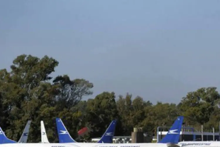 
	Avi&otilde;es em aeroporto de Ezeiza, em Buenos Aires
 (Juan Mabromata/AFP)