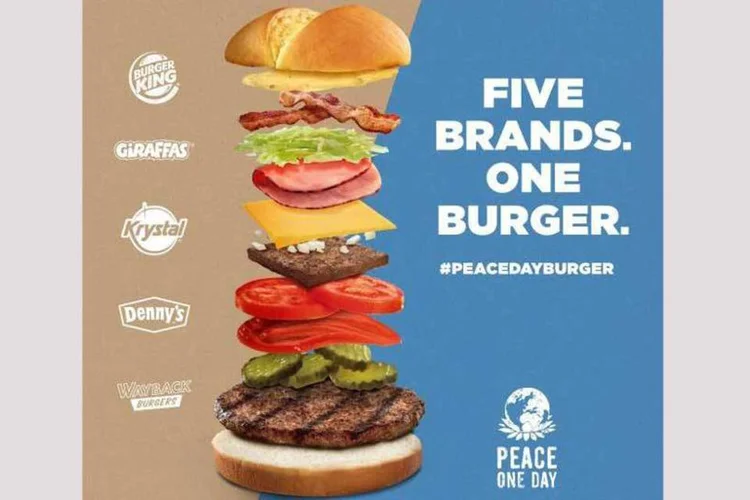 
	Lanche do Burger King: parceria com v&aacute;rias lanchonetes, inclusive com a brasileira Giraffas
 (Divulgação)