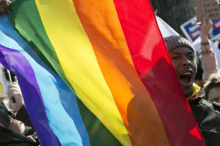 
	Ativista pr&oacute; GLST: sob o lema &#39;Love-United&#39;, a terceira edi&ccedil;&atilde;o dos &#39;Jogos Ol&iacute;mpicos gays&#39; reuniu cerca de cinco mil esportistas
 (Andrew Harrer / Bloomberg)