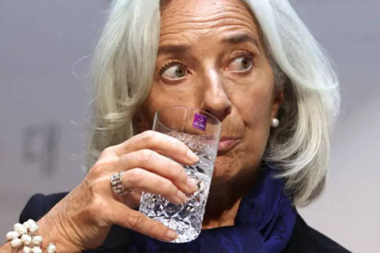 
	Christine Lagarde: &quot;n&oacute;s vemos o aumento dos riscos de defla&ccedil;&atilde;o, o que poderia ser desastroso para a recupera&ccedil;&atilde;o&quot;, disse
 (SeongJoon Cho/Bloomberg)