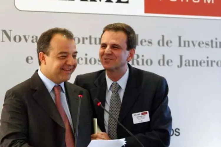 
	O prefeito reeleito do Rio, Eduardo Paes (direita), com o governador do estado, S&eacute;rgio Cabral
 (Flavio Santana)