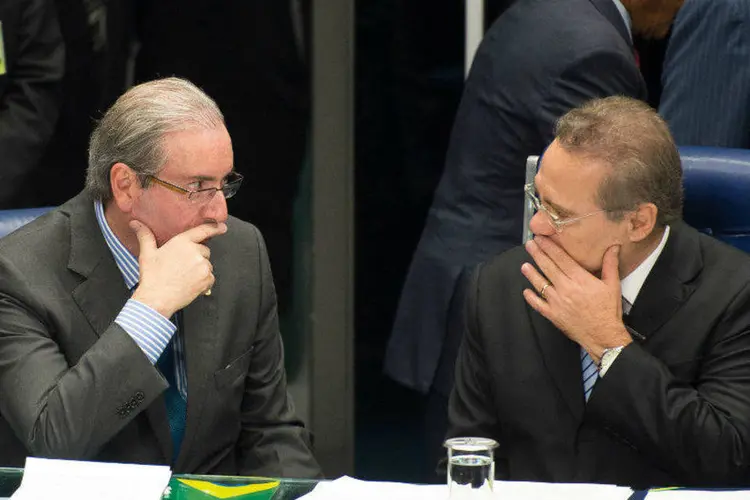 
	O presidente da C&acirc;mara, Eduardo Cunha, e o presidente do Senado, Renan Calheiros: um dos temas que o Senado quer discutir novamente &eacute; o fim das coliga&ccedil;&otilde;es proporcionais, que n&atilde;o foi aprovado pela C&acirc;mara
 (Marcelo Camargo/Agência Brasil/Fotos Públicas)