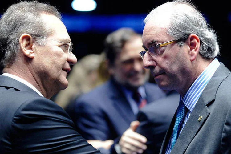 
	Renan Calheiros, presidente do Senado, e o presidente da C&acirc;mara dos Deputados, deputado Eduardo Cunha
 (Marcos Oliveira/Agência Senado)