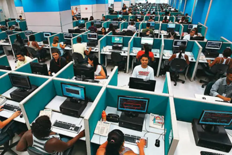 Centro de atendimento da Contax, no Rio: 107 000 funcionários no Brasil e 800 na Argentina  (Eduardo Monteiro/EXAME.com)