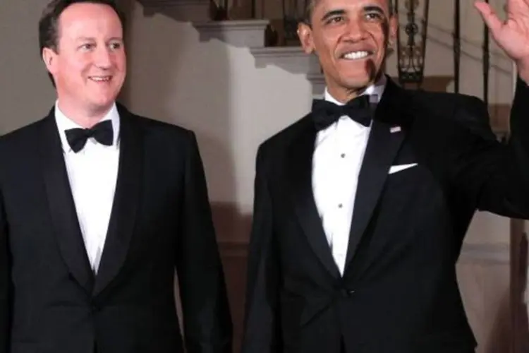 O banquete, realizado no jardim da Casa Branca, foi precedido por um brinde no qual Obama descreveu Cameron como "o tipo de aliado que queremos nos bons tempos e nos maus" (Alex Wong/Getty Images)