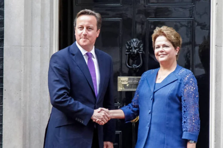 Dilma Rousseff e David Cameron: mais cedo nesta quarta, Dilma foi recebida pelo primeiro-ministro britânico (Roberto Stuckert Filho/Presidência da República)