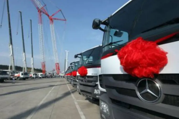 Caminhões da Mercedes Benz produzidos no Brasil (Doug Kanter/AFP)