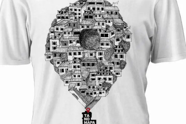Camiseta do "Tá no Mapa!": projeto do Google, JWT e ONG AfroReggae (Reprodução)
