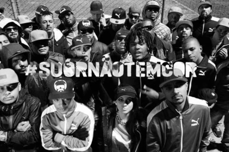 Campanha da Puma contra racismo: ação incluiu a gravação de um videoclipe com rappers, atletas e crianças (Reprodução)