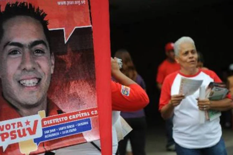 
	Campanha de Robert Serra, do governista Partido Socialista da Venezuela (PSUV)
 (Miguel Gutierrez/AFP)