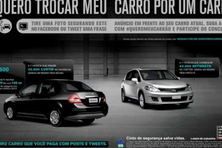 Nissan: carro extra em promoção que gerou polêmica (Divulgação/Nissan)