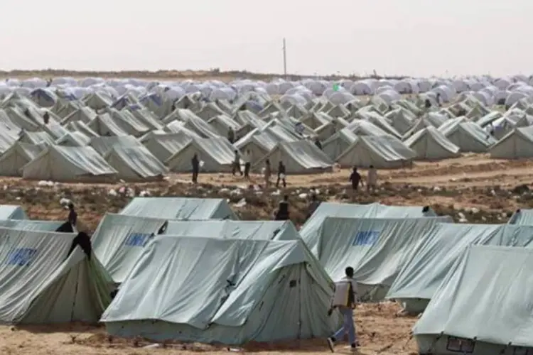 Campo da ONU para refugiados líbios: para o porta-voz do Acnur, a realocação é 'a única opção viável' para a maioria dos refugiados que foram da Líbia para a Tunísia e Egito (Dan Kitwood/Getty Images)