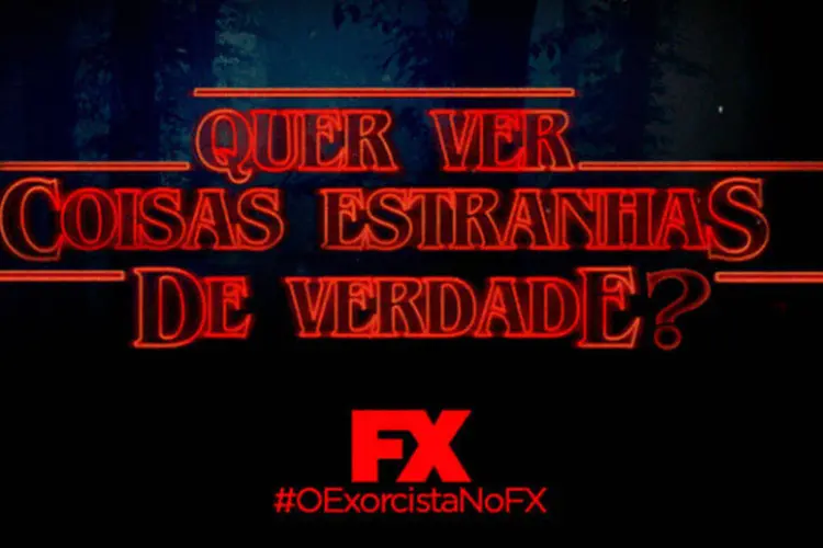 Propaganda do Canal FX: provocação e brincadeira com a série "Stranger Things", da Netflix (Reprodução)