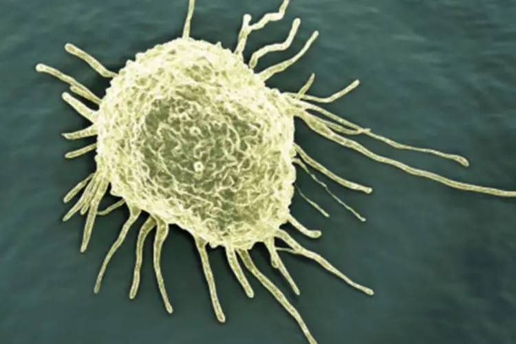 Representação de célula cancerígena: EGFR está relacionado com a capacidade do tumor de se multiplicar e migrar para outros locais (Getty Images)