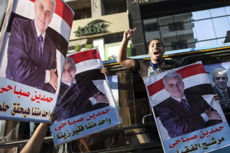 Apoiadores de Hamdin Sabahi: "a pátria é cenário de uma ameaça real", disse (AFP/Getty Images)