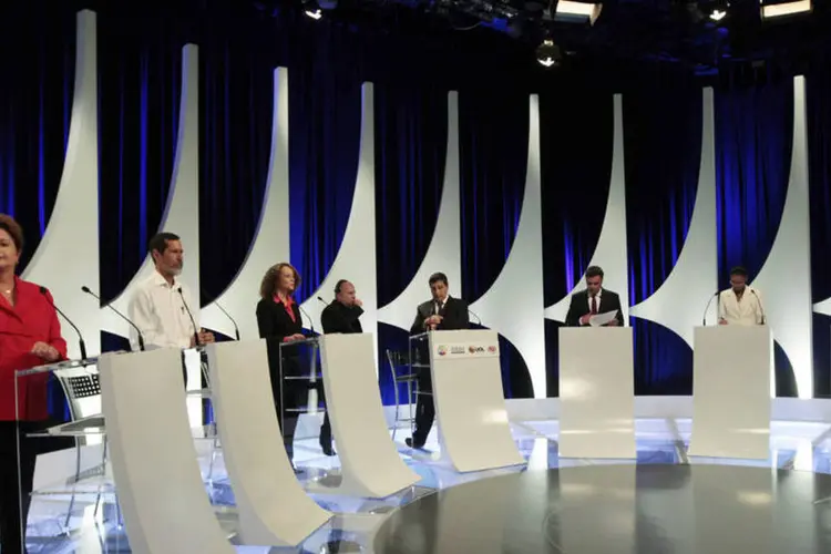 
	Debate: candidatos &agrave; presid&ecirc;ncia se encontraram ontem pela segunda vez
 (REUTERS/Paulo Whitaker)