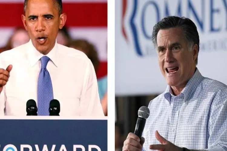 Candidatos americanos Barack Obama e Mitt Romney (Getty Images)