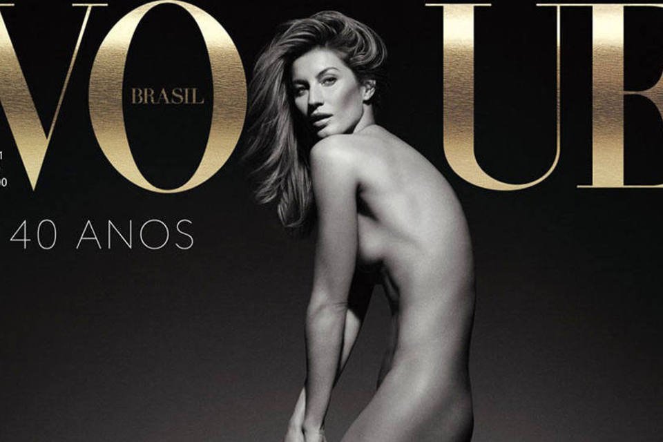 Gisele Bündchen aparece nua em capa comemorativa da Vogue