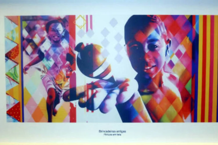 
	Mural de Eduardo Kobra, em exposi&ccedil;&atilde;o no espa&ccedil;o cultural Capgemini
 (Luísa Melo/Exame.com)