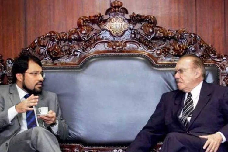 Cessar-fogo: Capiberibe, governador do Amapá, e o senador Sarney buscam uma saída para a CEA (Jane de Araújo/Agência Senado)