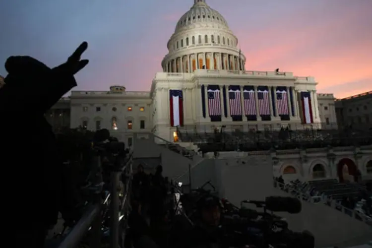 Capitólio é visto no dia da cerimônia de posse de Obama para o segundo mandato, em 21 de janeiro de 2013 (John Moore/Getty Images)