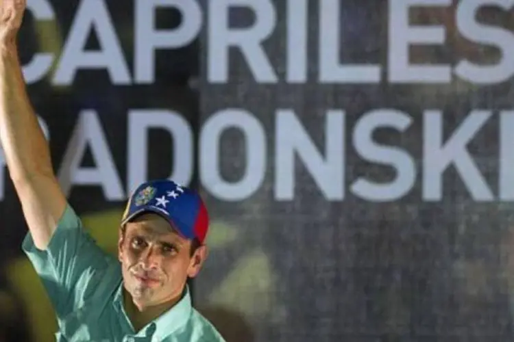 Henriqe Capriles, candidato a presidência da Venezuela: Hugo Chávez e Capriles irão disputar a presidência com outros cinco candidatos no próximo dia 7 de outubro (Juan Barreto/AFP)