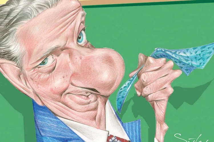 Caricatura de Rogério Cardoso, famoso pelo personagem Rolando Lero (Dave Santana / VOCÊ S/A)