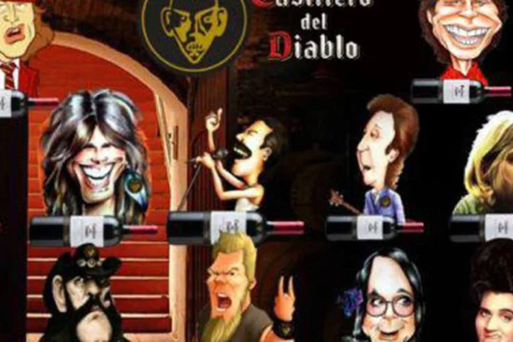 Caricaturas do Casillero del Diablo: Ação foi resultado de uma parceria com a Karicaturando (Divulgação)