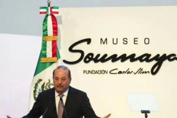 O magnata Carlos Slim na inauguração do museu Soumaya (Alfredo Estrella/AFP)