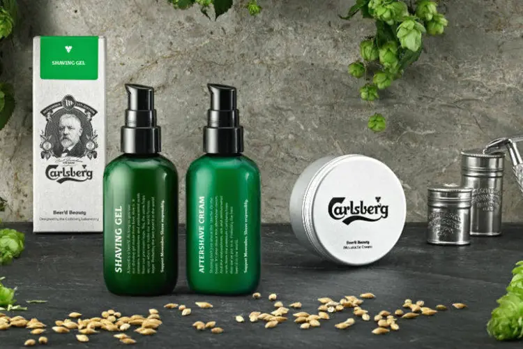 Produtos para a barba da Carlsberg: itens de beleza feitos com cerveja  (Divulgação/Carlsberg)