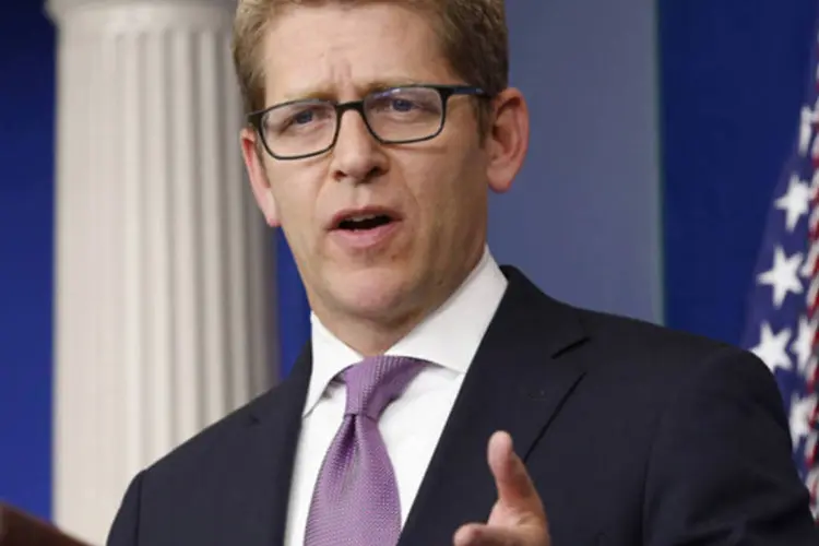 O porta-voz da Casa Branca, Jay Carney: o porta-voz também criticou as tentativas de Snowden "de escapar da justiça". (REUTERS/Kevin Lamarque)